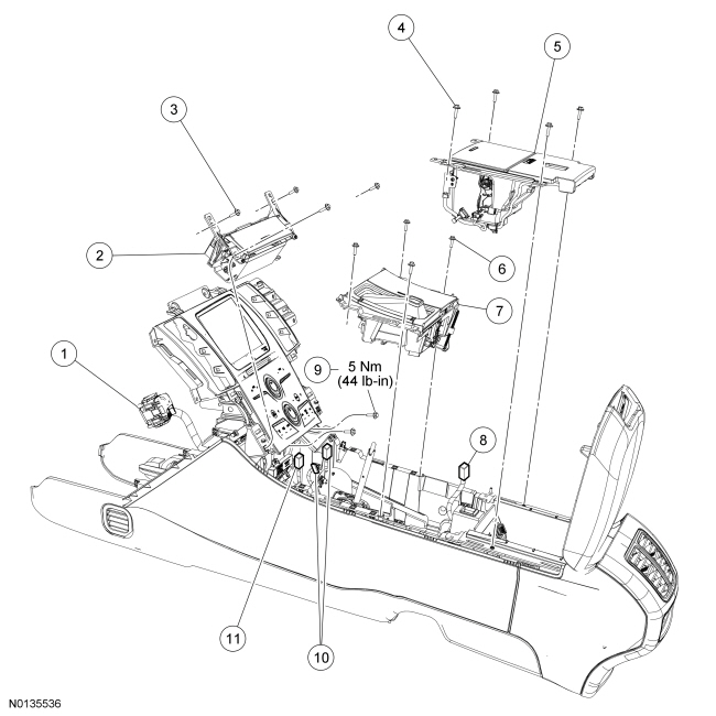 Ford Taurus Service Manual Instrument Panel And Console Body Body